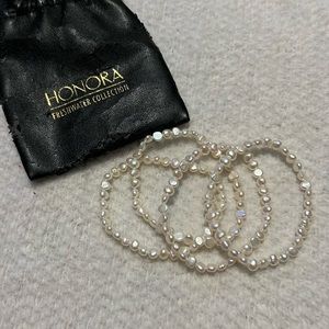 Genuine Honora freshwater pearl stretch bracelets (4)